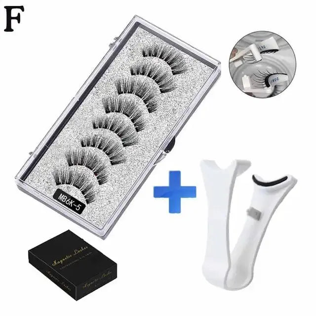 3D Natural Magnetic Eyelashes Set With Five Magnetic Lashes Reusable Handmade False Eyelashes Shipping Box