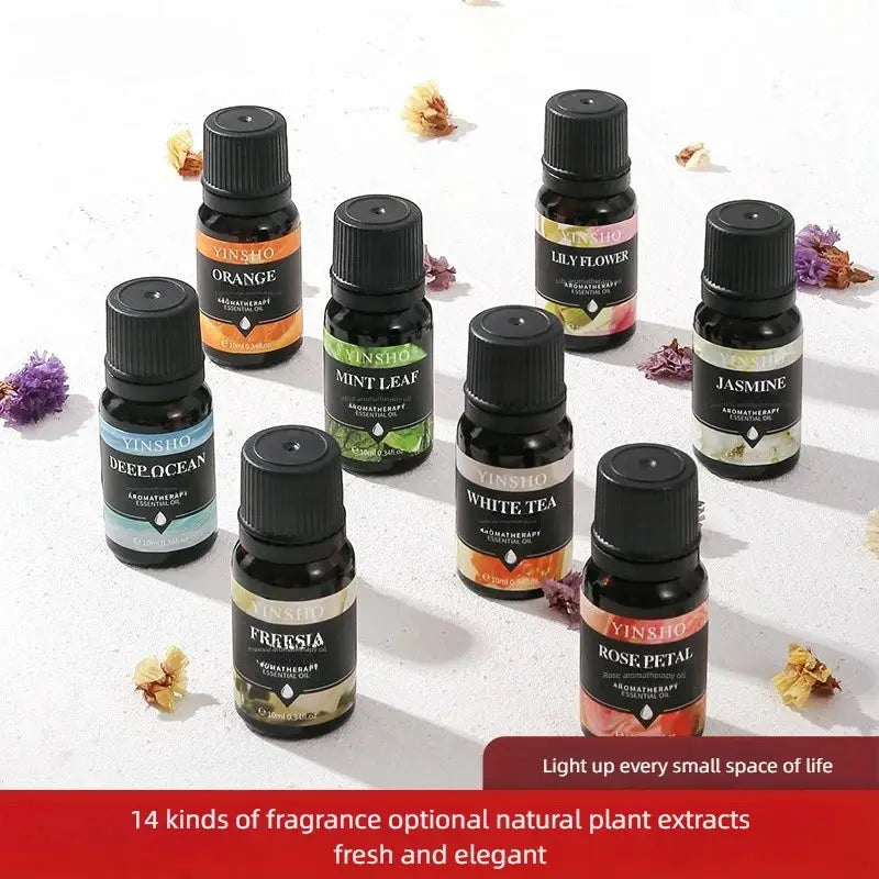 17 Flavors 10ml Essential Oils Set For Aroma Diffuser And Humidifier Lavender Rose Eucalyptus White Peach Oolong