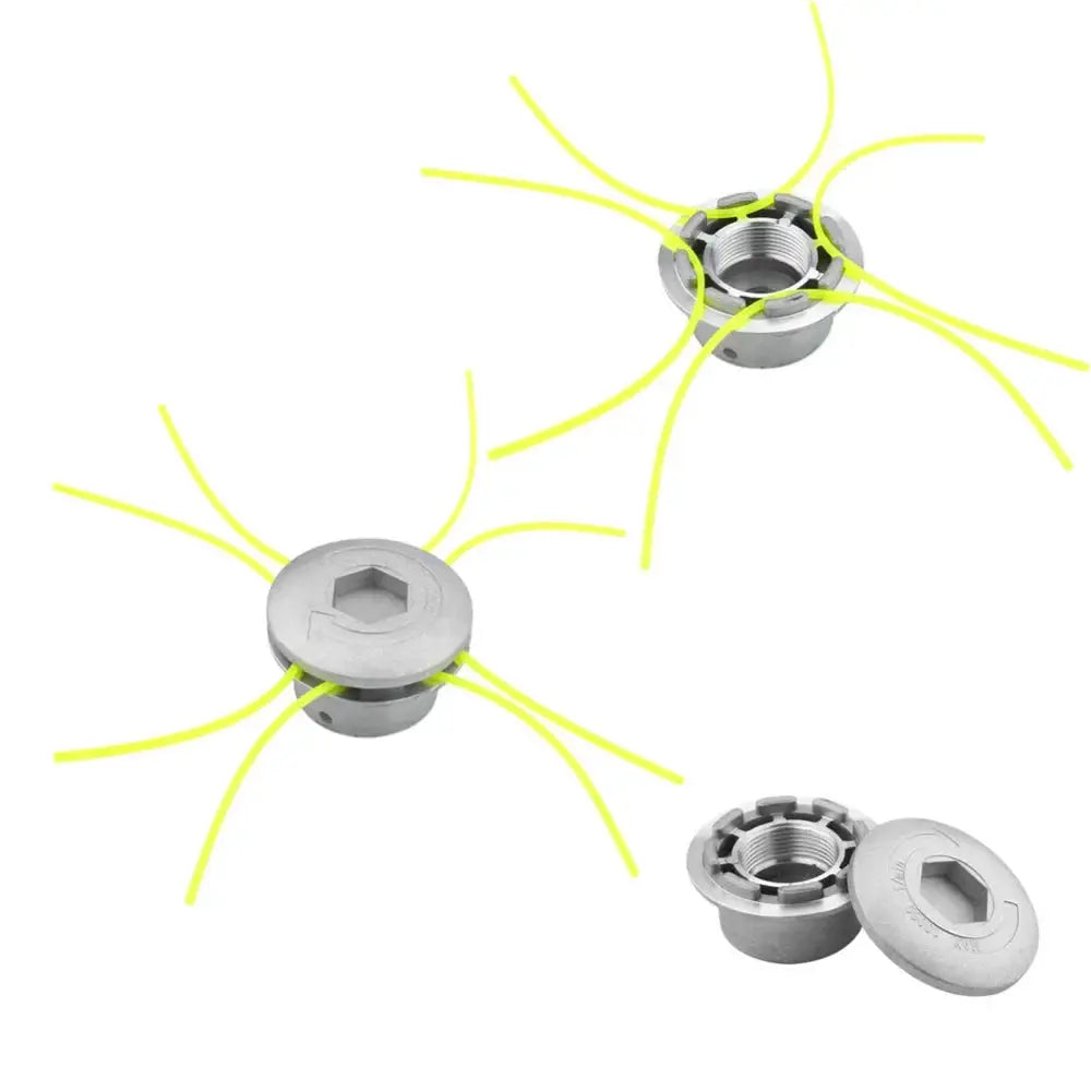 Universal Aluminum Grass Trimmer Head With 4 Lines Nylon Thread For Lawn Mower Silver