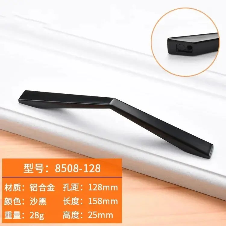 Black Aluminum Cabinet Knobs And Handles For Kitchen And Furniture Drawer Pulls Cupboard Handles