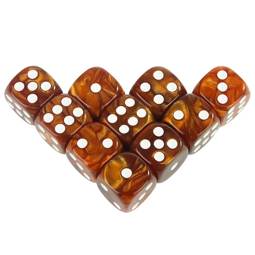 16mm Round Corner Marble Acrylic Dice Set 6 Sided For Tabletop Games Gambling Entertainment Party