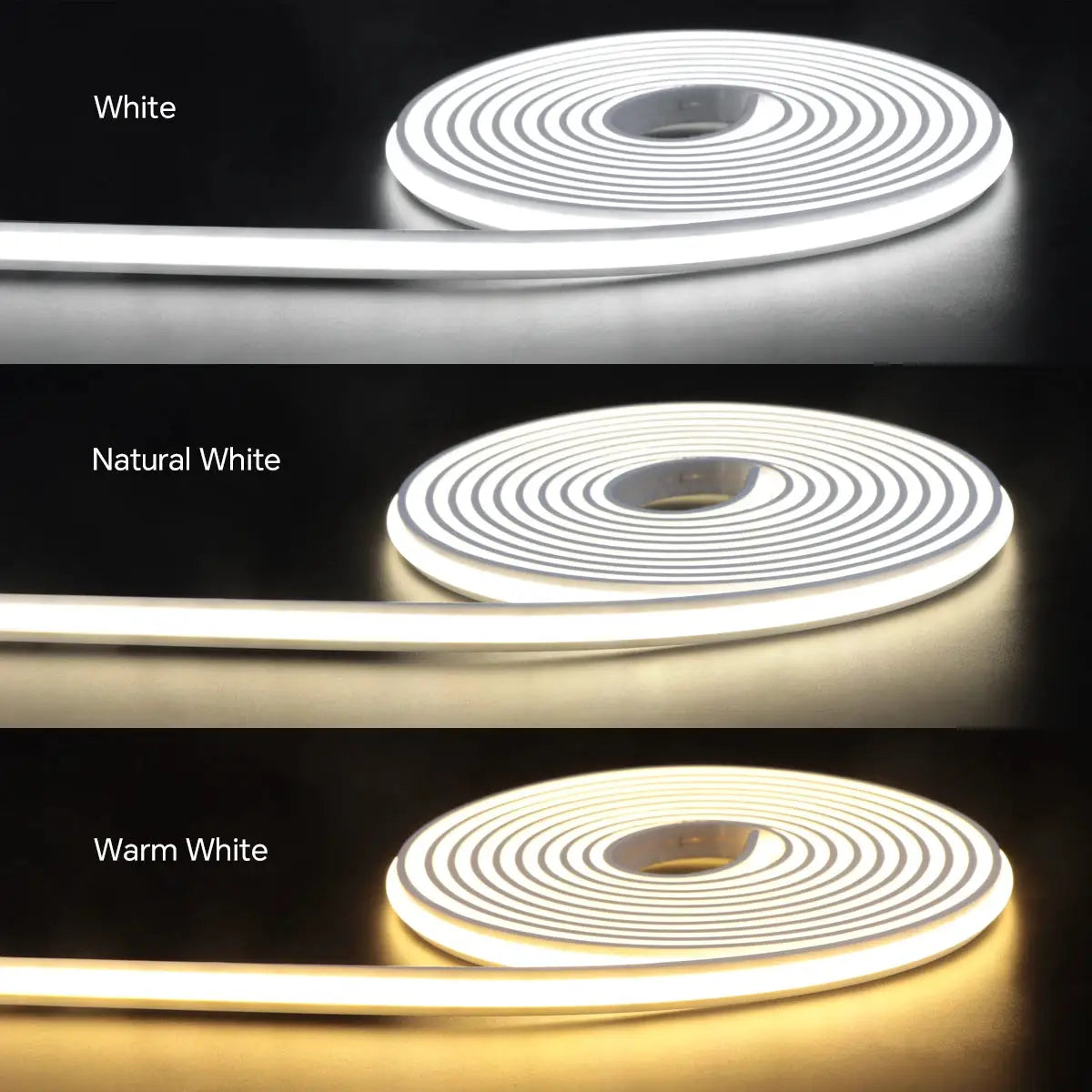 Simples Market self-adhesive COB LED under-cabinet light tape; touch-dimmable in white, natural white, and warm white