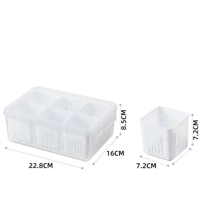 Refrigerator Drain Basket Fresh Keeping Box For Ginger Garlic Onion Pepper Storage And Fruits Vegetables Organizer