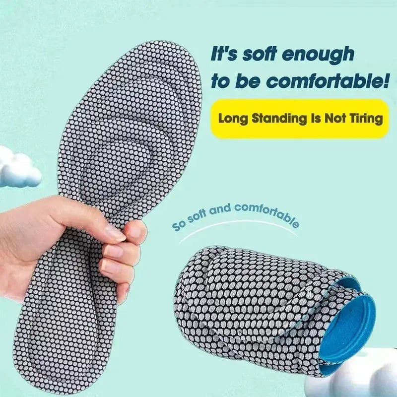 Two Pairs Memory Foam Orthopedic Insoles With Antibacterial Deodorization And Sweat Absorption For Sports Running