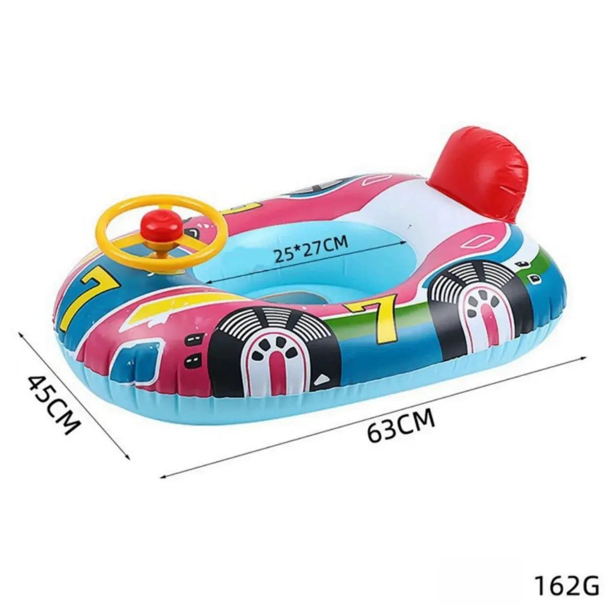 Cute Car Shaped Baby Pool Float With Handles For Toddlers Inflatable Summer Beach Swim Tube