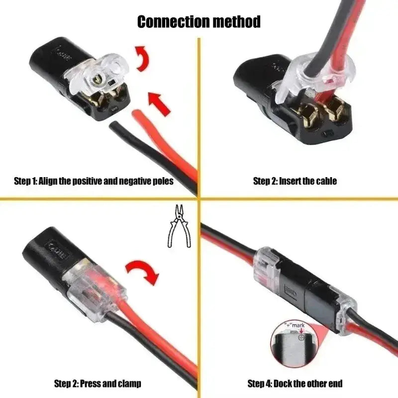 2 Pin Waterproof Automotive Electrical Connector Kit for Car Wiring Plug Strip Terminal Connection Tools