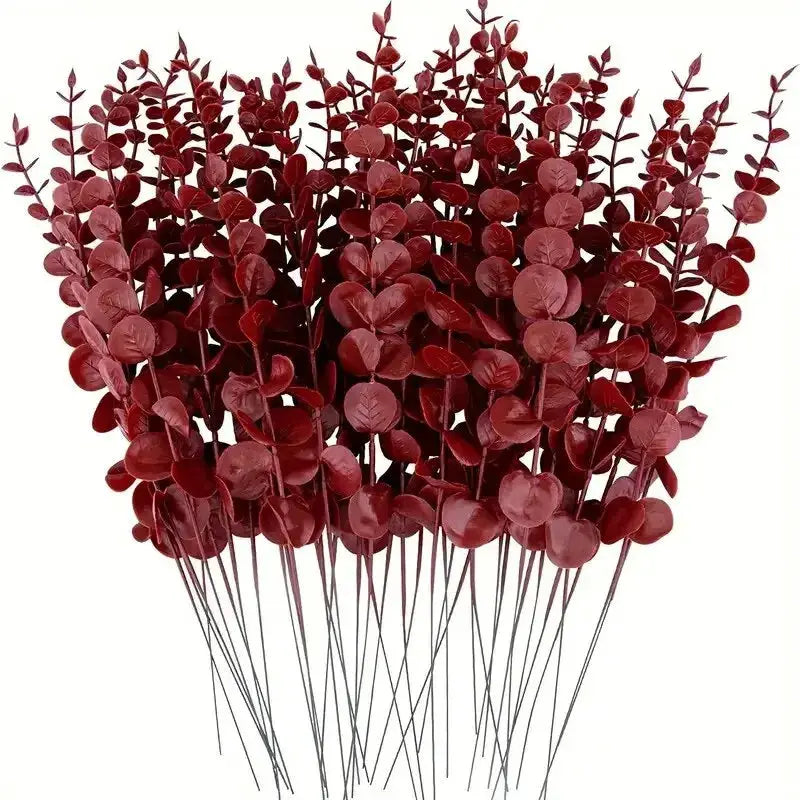 10 Pieces Artificial Eucalyptus Leaves Branches for Home Garden Wedding Decoration Flowers Bouquet Centerpiece