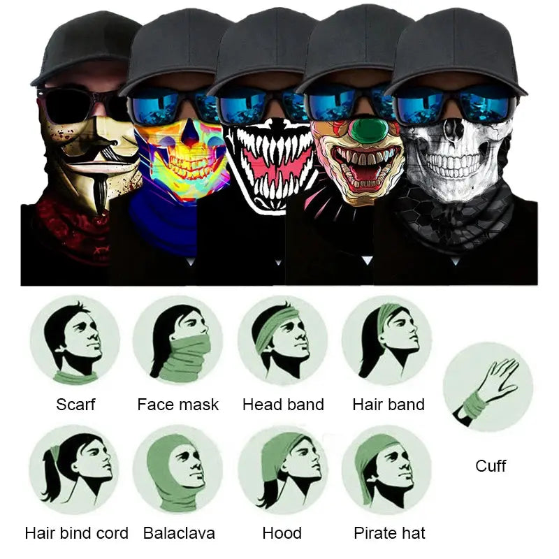 Seamless Tactical Neck Gaiter Bandana Scarf For Men Face Mask Balaclava For Cycling Skiing Motorcycle Hiking