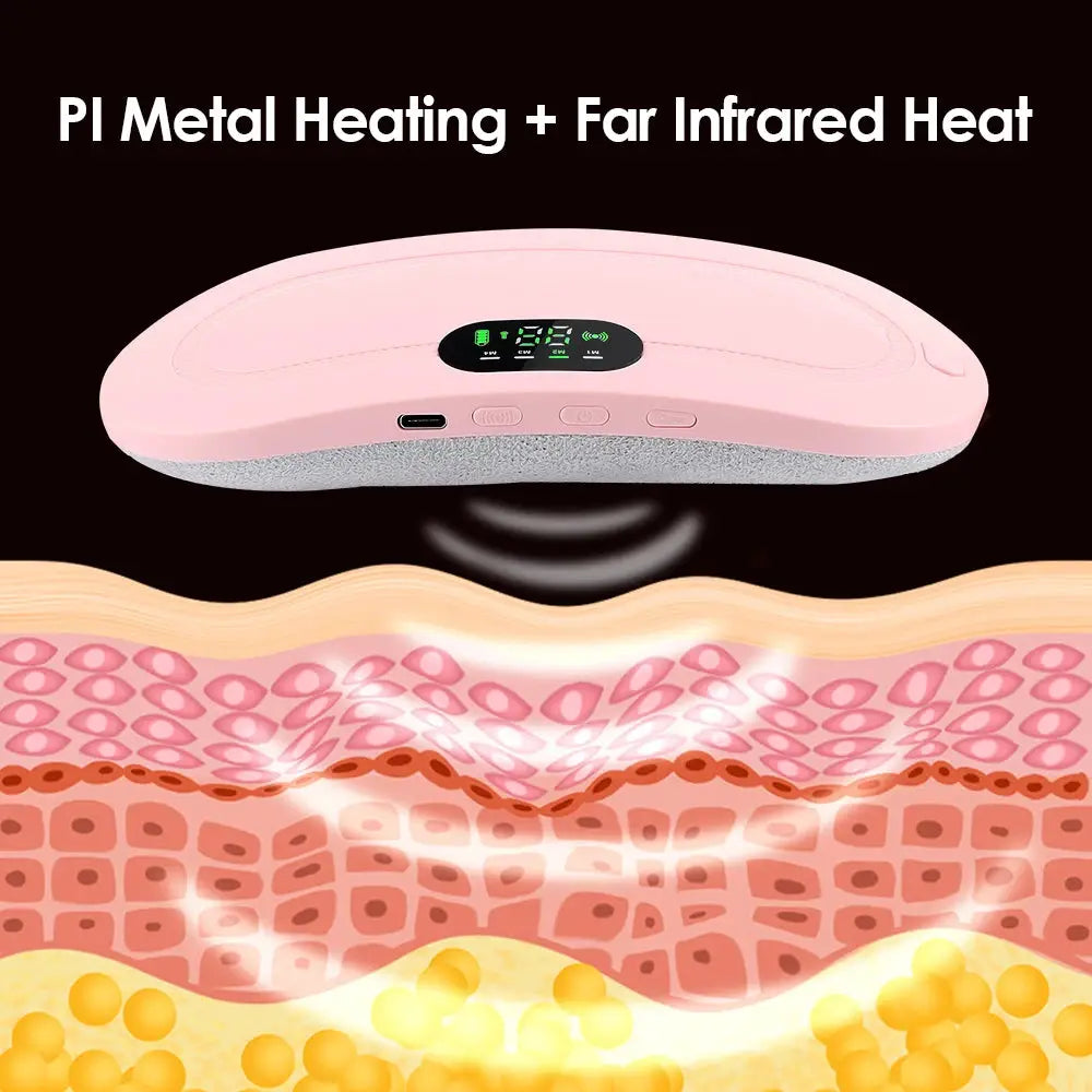 Simples Market pink electric waist massager belt with vibrating heating for menstrual cramps