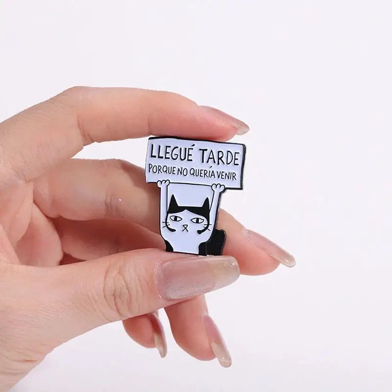 I Arrived Late Because I Did Not Want To Come Enamel Pin Cartoon Animal Brooch Lapel Badge Gift For Kids And Friends
