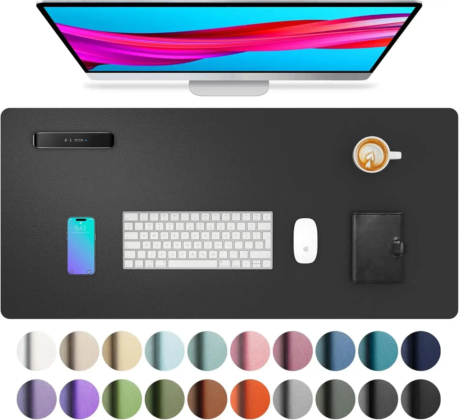 Large Waterproof PU Leather Desk Mat And Mouse Pad For Home Office Gaming Desk Pad With Non Slip Backing