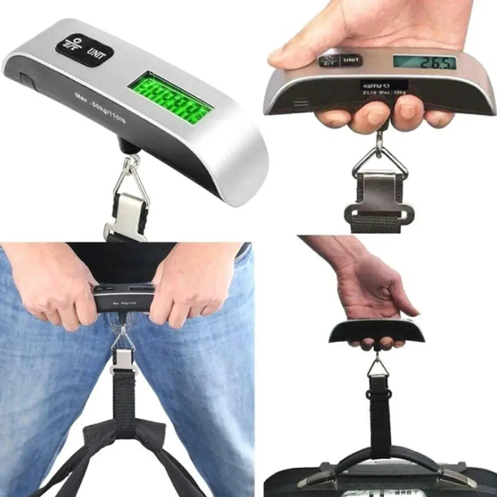 TravelEase 110lb Digital Luggage Scale Handheld for Travel Suitcases Portable Weight Scale