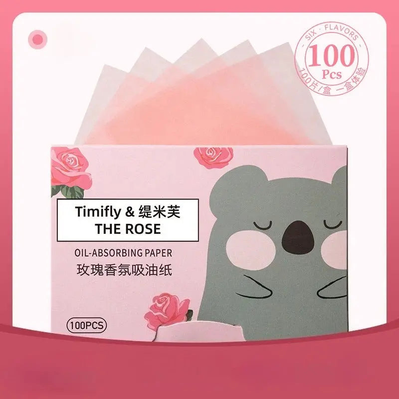 100 Count Fragrance Facial Oil Absorbing Papers For T Zone Oil Control Matte Skin