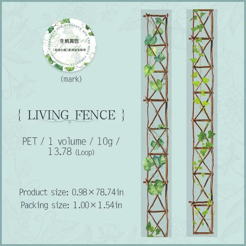 25mm by 2m PET Tapes for Garden Path DIY Scrapbooking Decor Photo Albums Collage Junk Journal Aesthetics Stickers