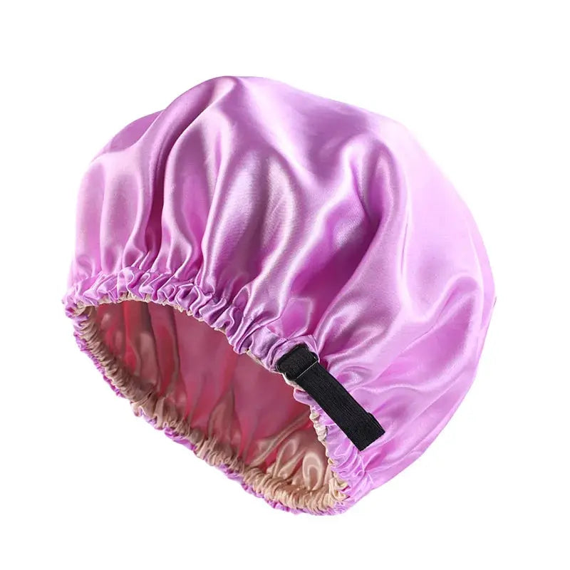 SilkNest Satin Sleep Bonnet Adjustable Double Layer Large Satin Lining For All Night Curly Hair Protection