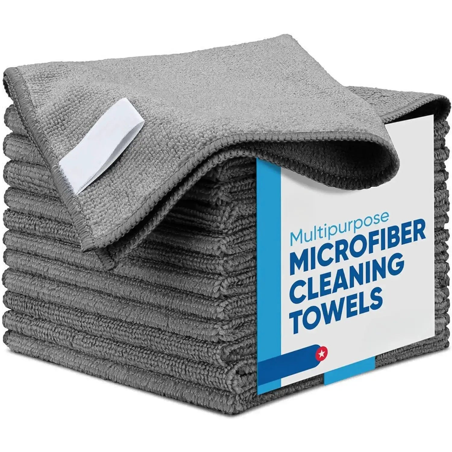 Simples Market microfiber cleaning towels, thick gray lint-free cloths for car windows, reusable and absorbent