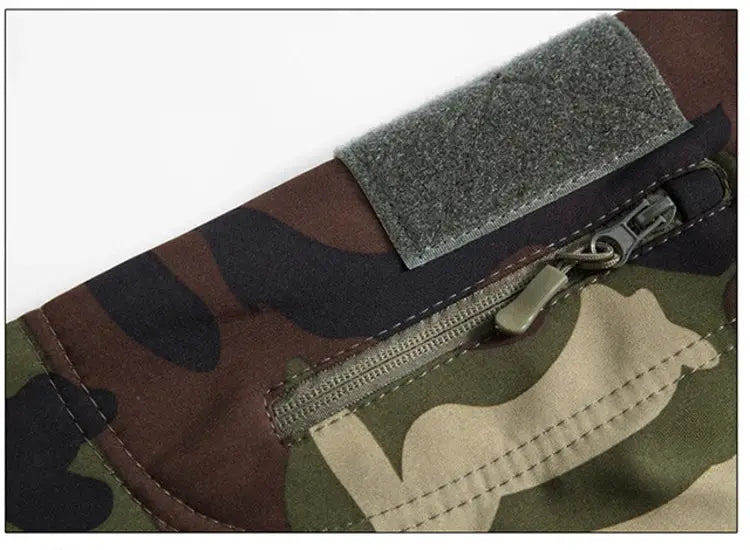 Lurker Shark Skin soft shell tactical camouflage jacket with zip pocket and Velcro patch