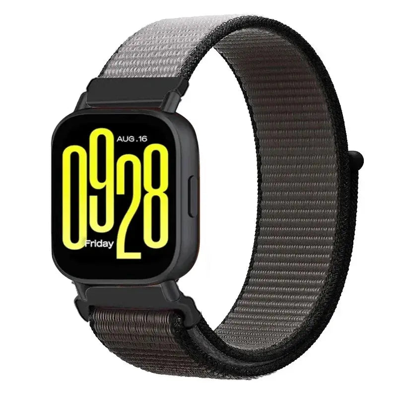 Nylon loop watch strap for Redmi Watch 5 Active/Lite and Xiaomi Watch S4, by Simples Market, gray woven nylon