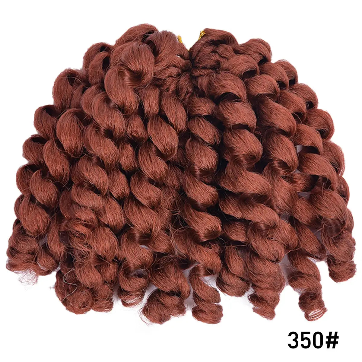 Simples Market synthetic ombre wand-curl crochet braiding hair in reddish-brown bundle 350#