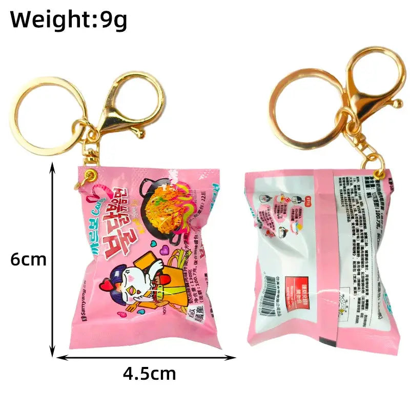 Simulation Instant Noodles Keychain Pendant For Bags Keys And Phones Cute Mini Snack Accessory Great New Year Gift