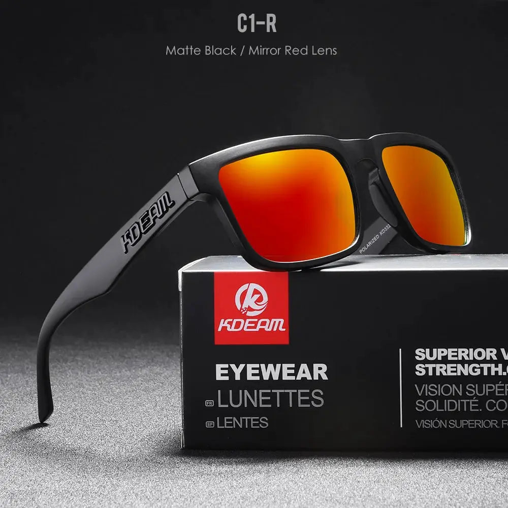 KDEAM 2022 Square Men Polarized Sunglasses With UV Protection Coating For Durable Outdoor Performance