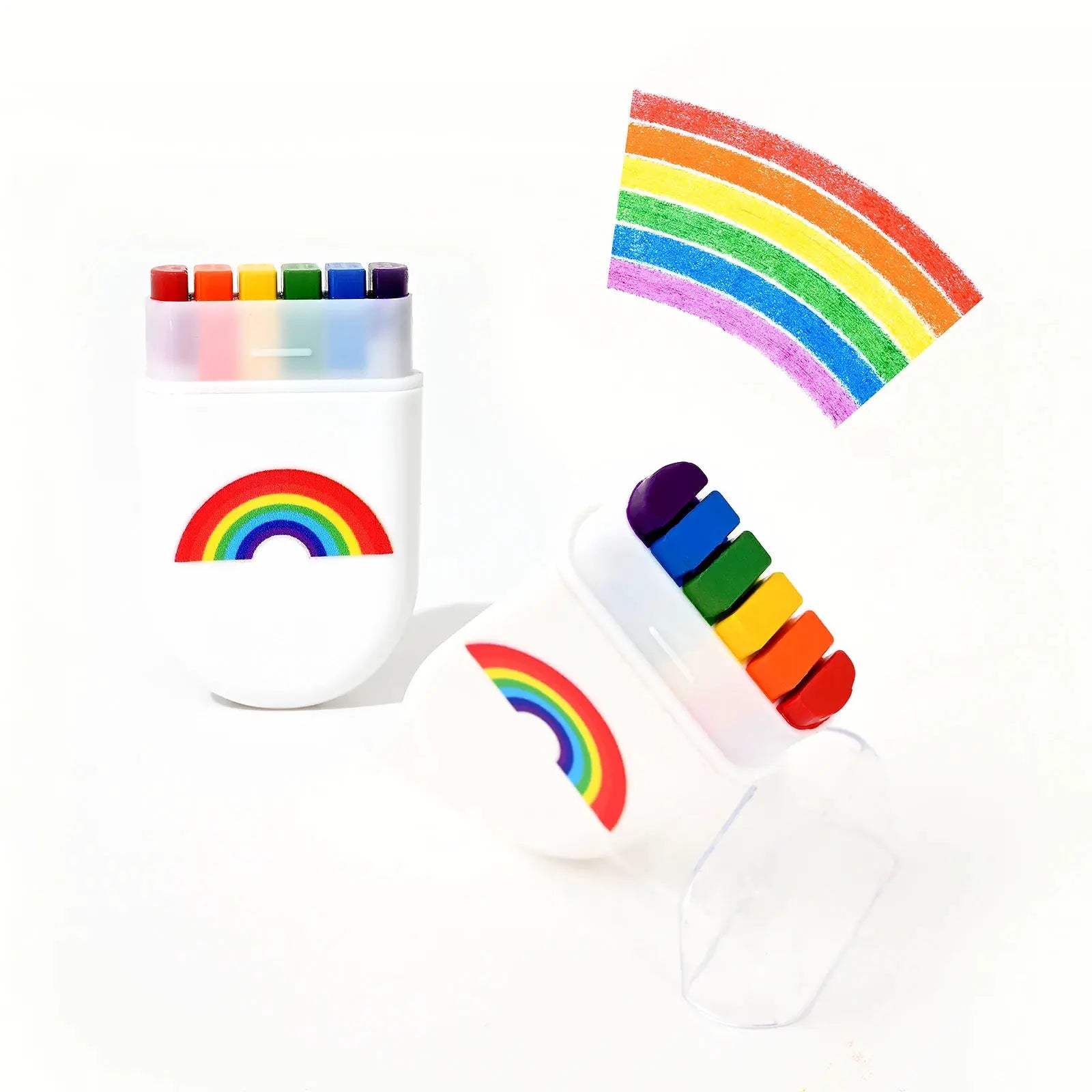 2 Pcs Rainbow Crayon Paint Color Set Oil Pastel Accessories For Birthday Party Christmas Halloween Gift