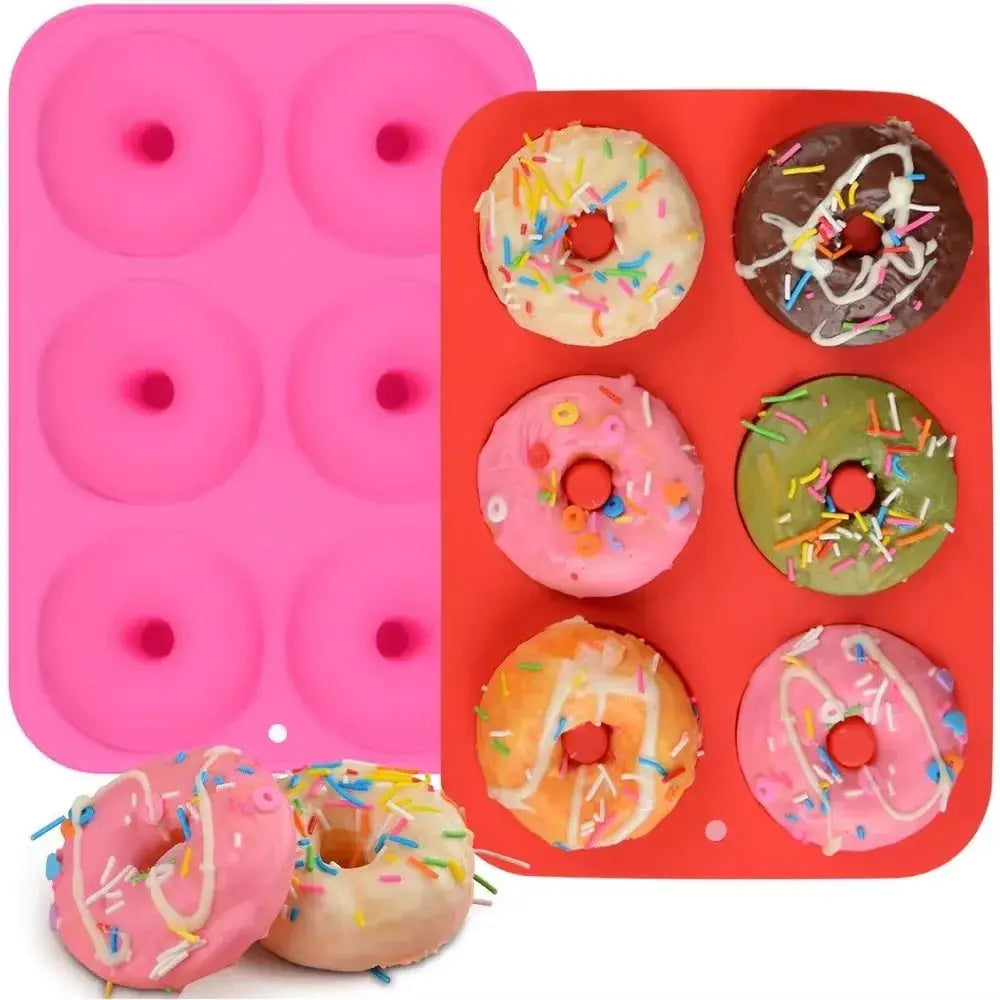 Six Hole Silicone Donut Mold Baking Pan Nonstick Flexible Donut Mold For Donuts Muffins Bagels Desserts DIY Tools