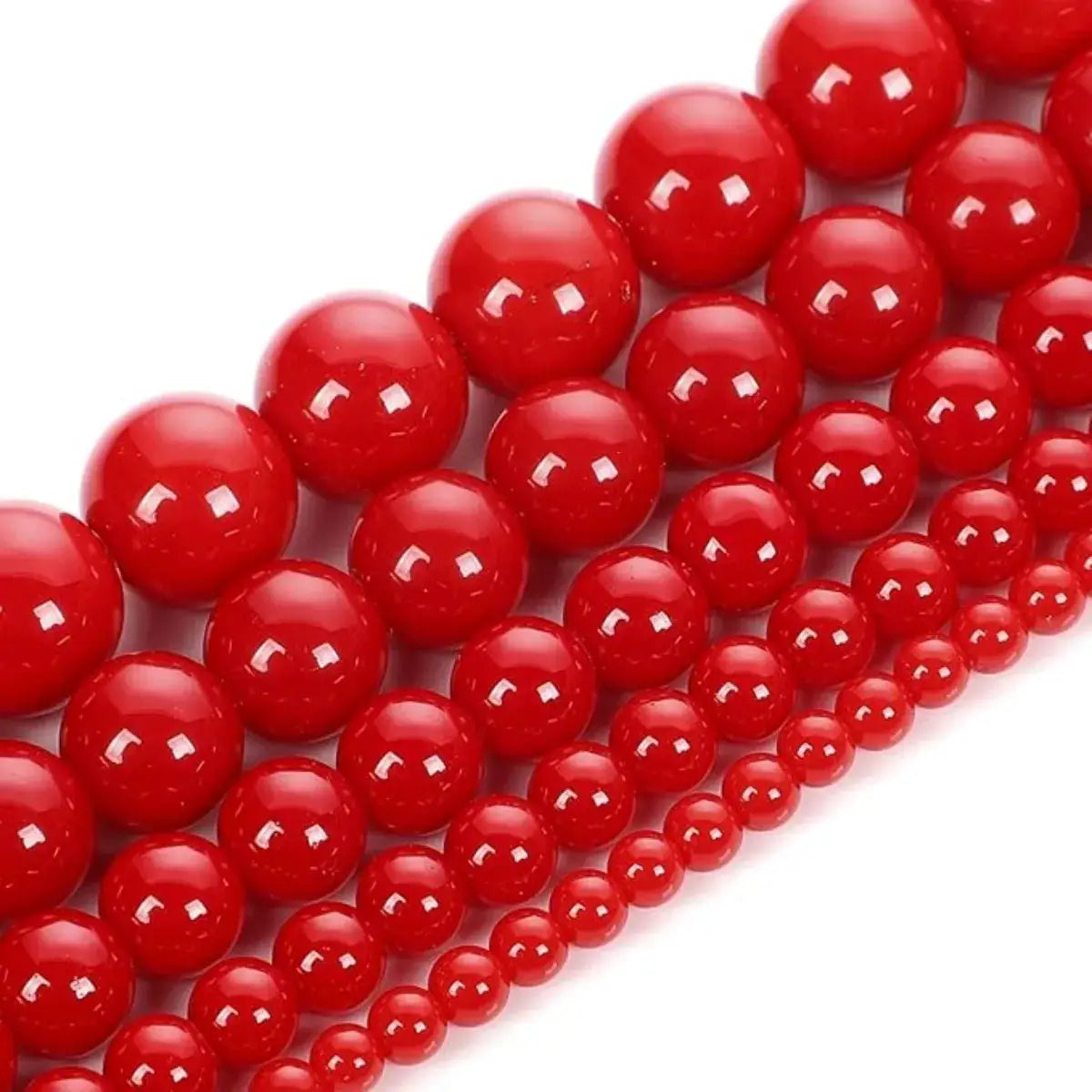 6mm 8mm 10mm Red Coral Crystal Beads Round For Jewelry Making DIY Bracelet Necklace Charms Beaded