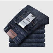 Wthinlee men's dark blue denim jeans, straight-stretch fit by Simples Market