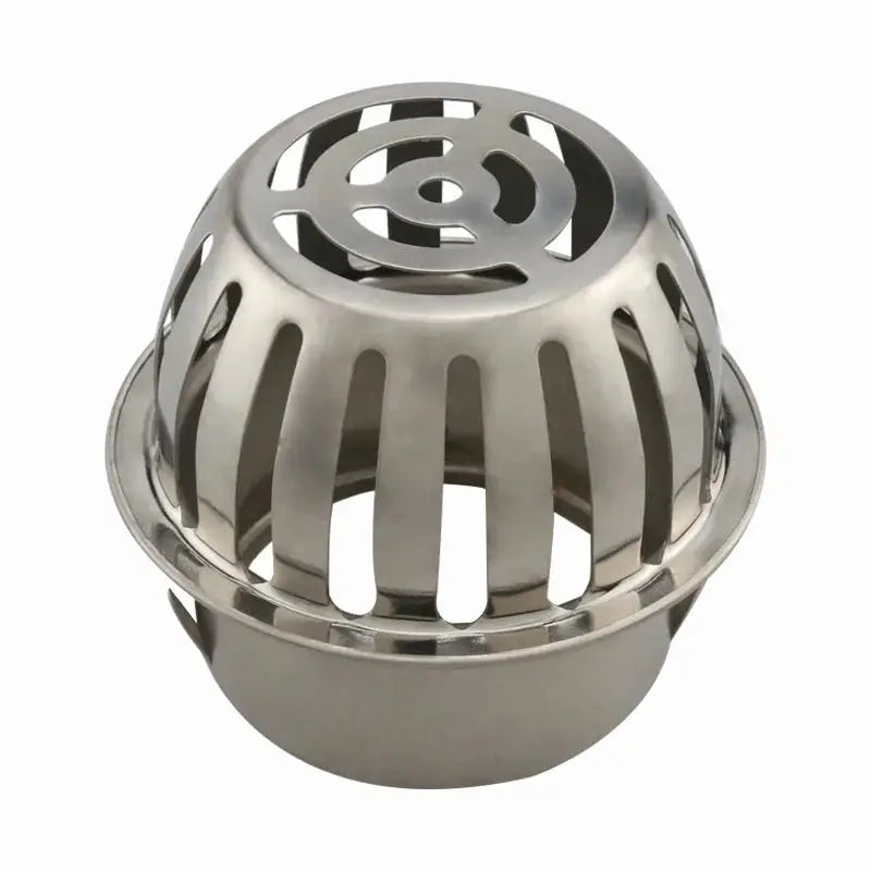 Stainless steel floor drain with round slotted cover for outdoor balcony drainage by Simples Market