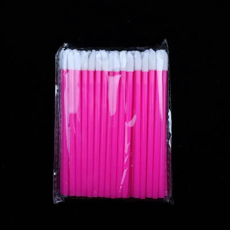 CosmoGlo Disposable Lip Brush Kit 50 Pcs Hygienic Nylon Wands for Precise Lipstick and Lip Gloss Application