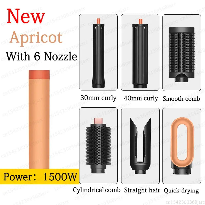 SenCiciMen X9 multi hair styler with 6 nozzle attachments in apricot color, 1500W