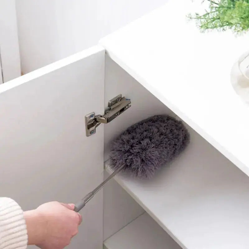 Retractable Duster With Stainless Steel Long Handle And Microfiber Dusting Head For Car And Home Cleaning