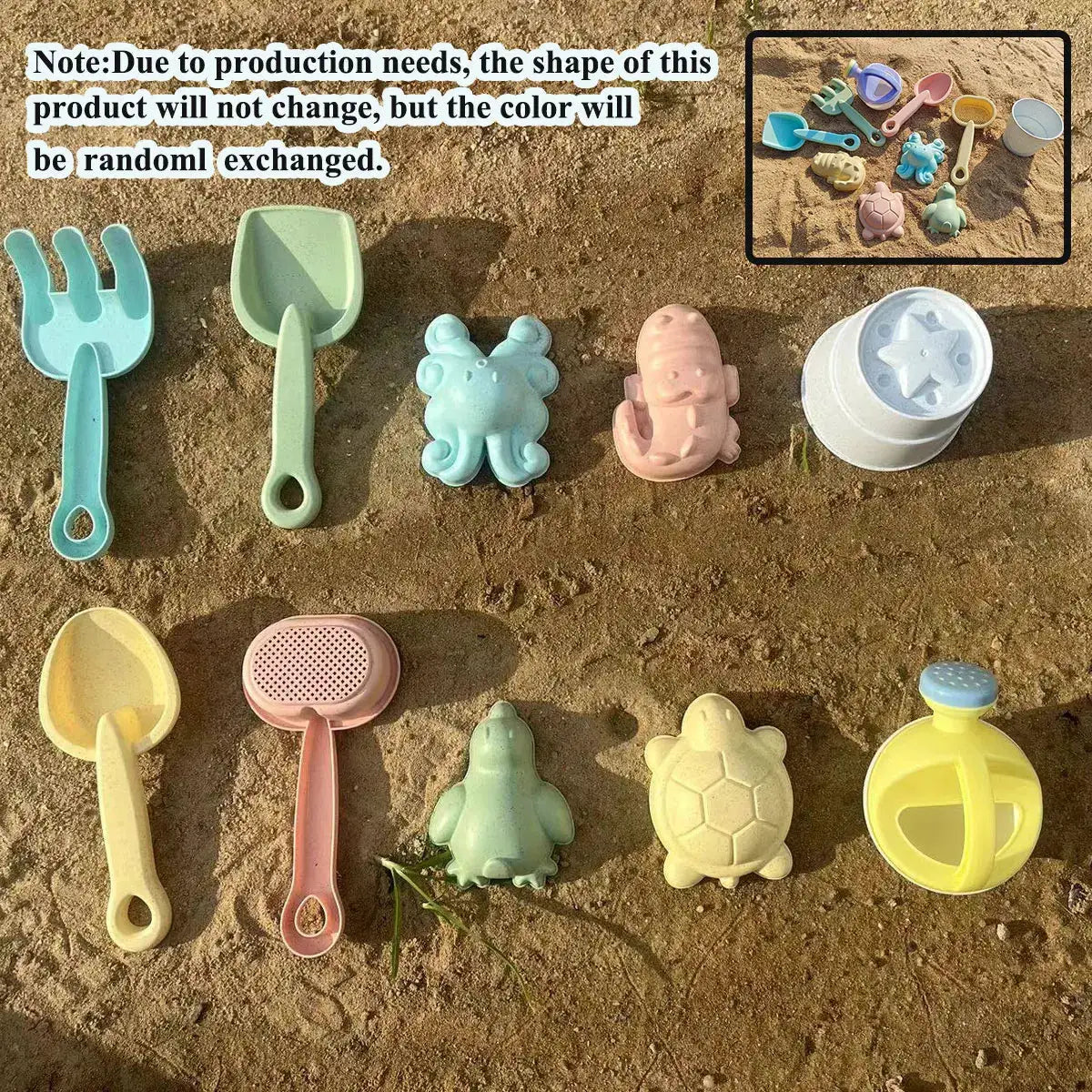11 or 5 Piece Beach Sand Play Water Set With Folding Buckets for Kids Outdoor Sandbox Summer Toys