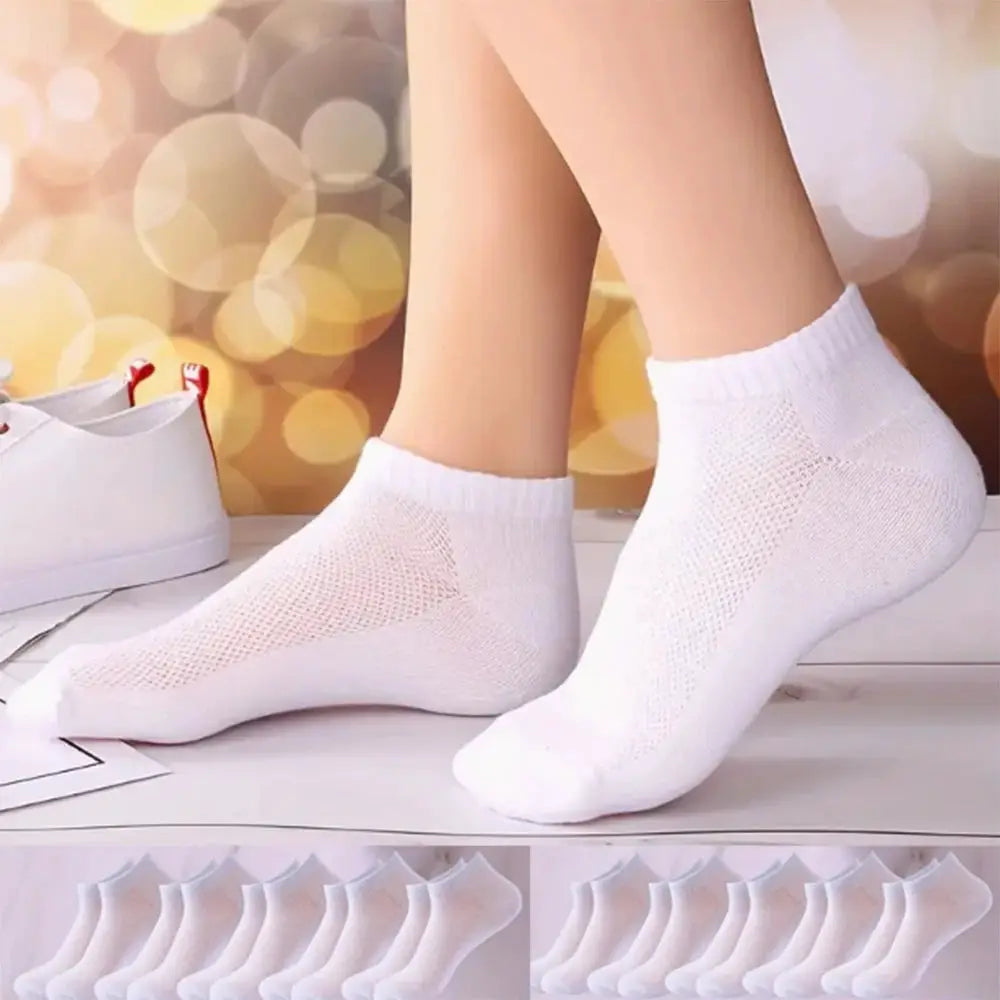 Unisex Summer Mesh Ankle Running Socks Black White Gray Breathable Thin Low Cut No Show For Women And Men