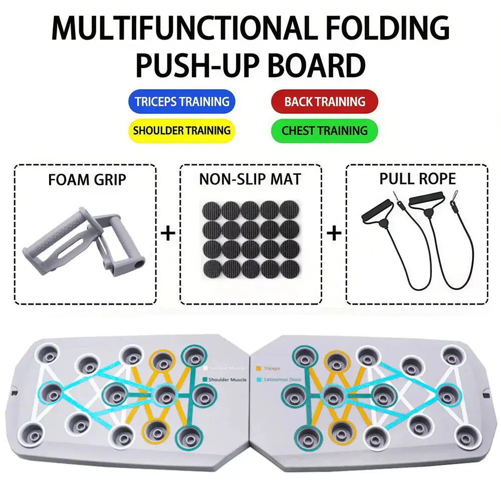 Portable Multifunctional Push Up Board Set Foldable Fitness Equipment For Chest Back Arms Abdomen Training