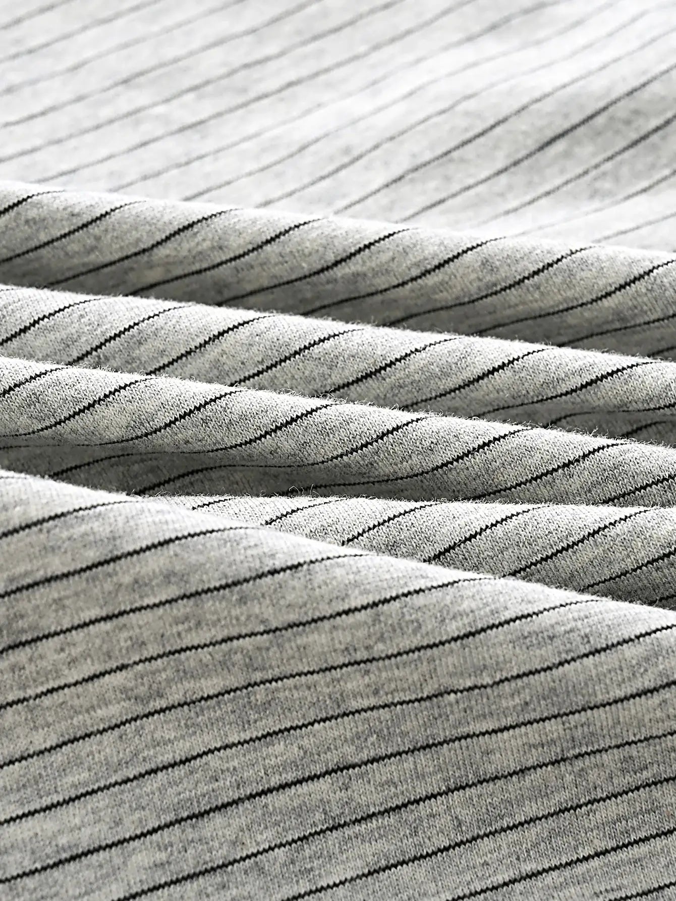 Simples Market men's striped boxer underwear fabric in gray with black pinstripes