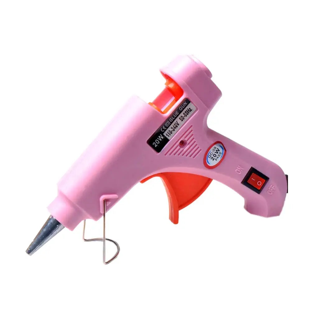 20W Hot Melt Glue Gun Mini DIY Tool For Household And Light Industrial Use 7mm Glue Sticks Anti Drip Nozzle EU Plug