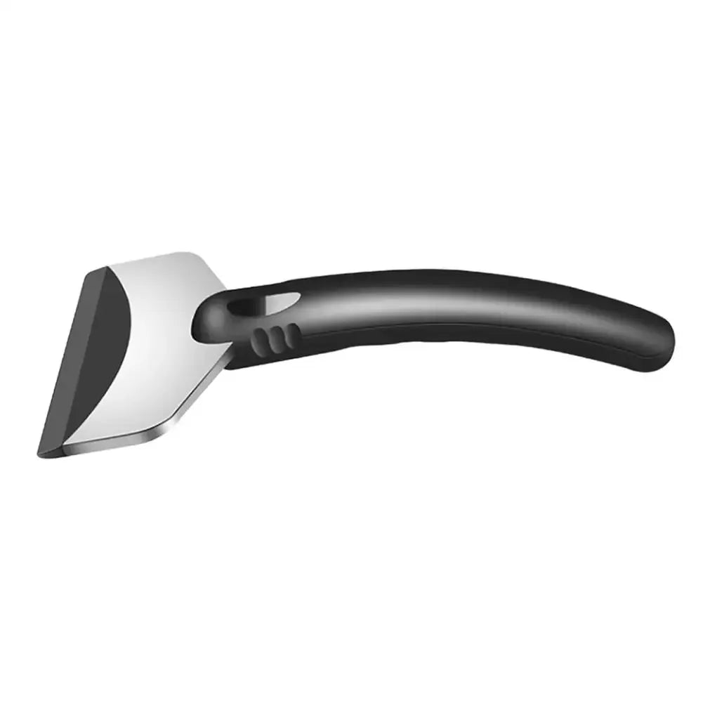2Pcs car snow shovel ice scraper set with black ergonomic handles and metal blades