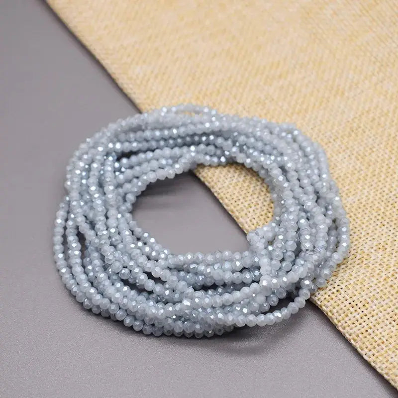 Yanqi Rondelle Crystal Beads 2mm 3mm 4mm Faceted Round Glass Beads for Jewelry Making DIY Spacer Beads