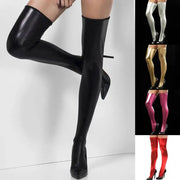 NovaLux PU Leather Thigh High Socks For Women Over Knee Stockings With Edgy Casual Comfort