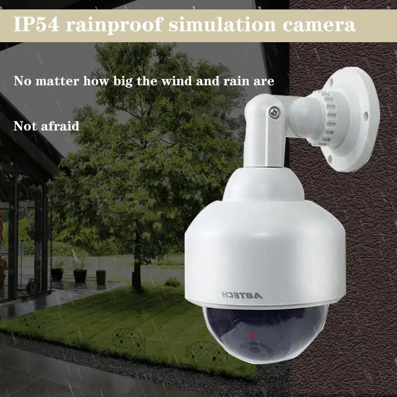 Simples Market IP54 dummy outdoor security camera, white dome, wall-mount.