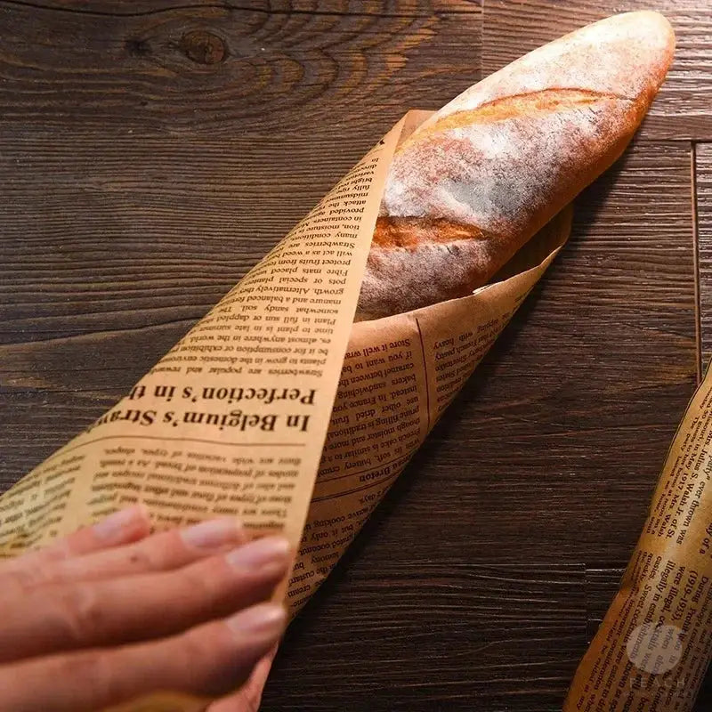 Retro English Newspaper Greaseproof Paper Wrappers for Baking and Food Service for Sandwiches Burgers Fries Cookies