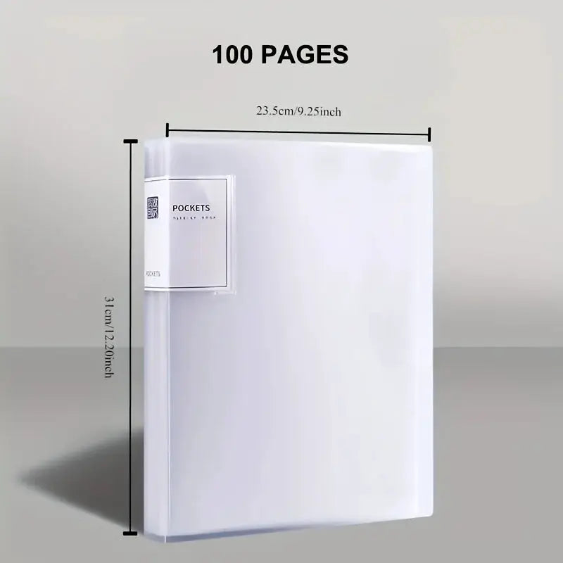 Simples Market Data Book A4 transparent insert folder with multi-layer, large-capacity office storage, 100 pages.