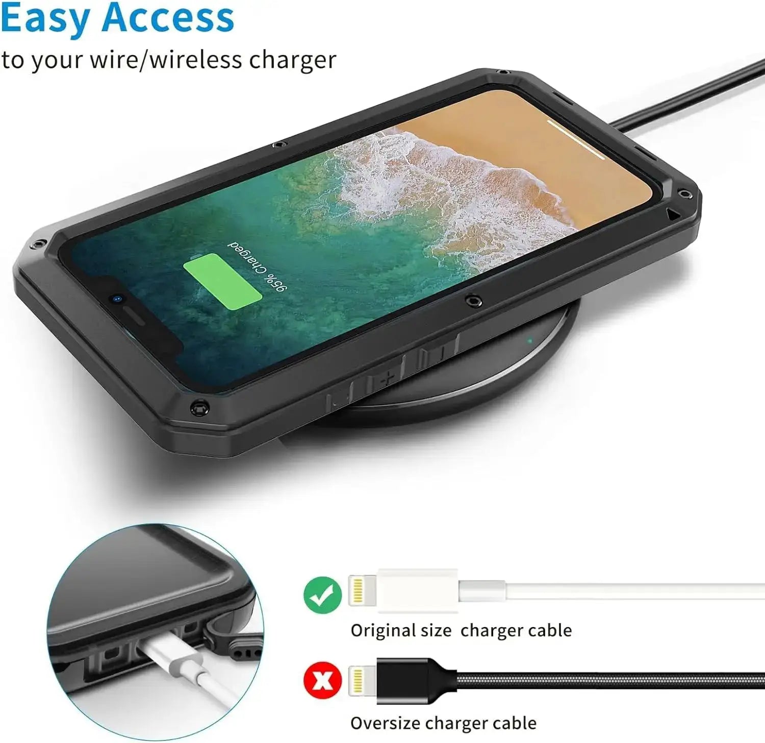 iPhone rugged aluminum tank case by Simples Market; black, heavy-duty, shockproof