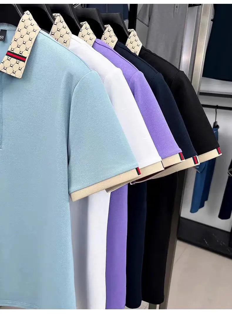 Simples Market polo shirts set of 6 in pastel and neutral colors, short sleeves.