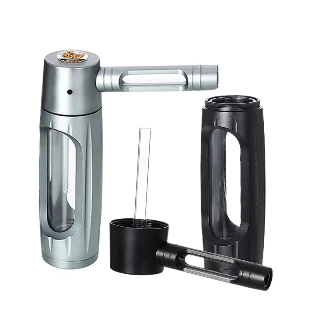 ZenSmoke Handheld Portable Smoking Pipe Hookah Set With Dry Burning Glass Tobacco Bowl And Cigarette Filters