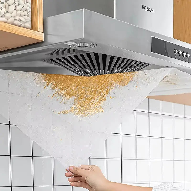 White disposable non-woven range hood filter paper, 46cm, for extractor hoods, oil-proof.