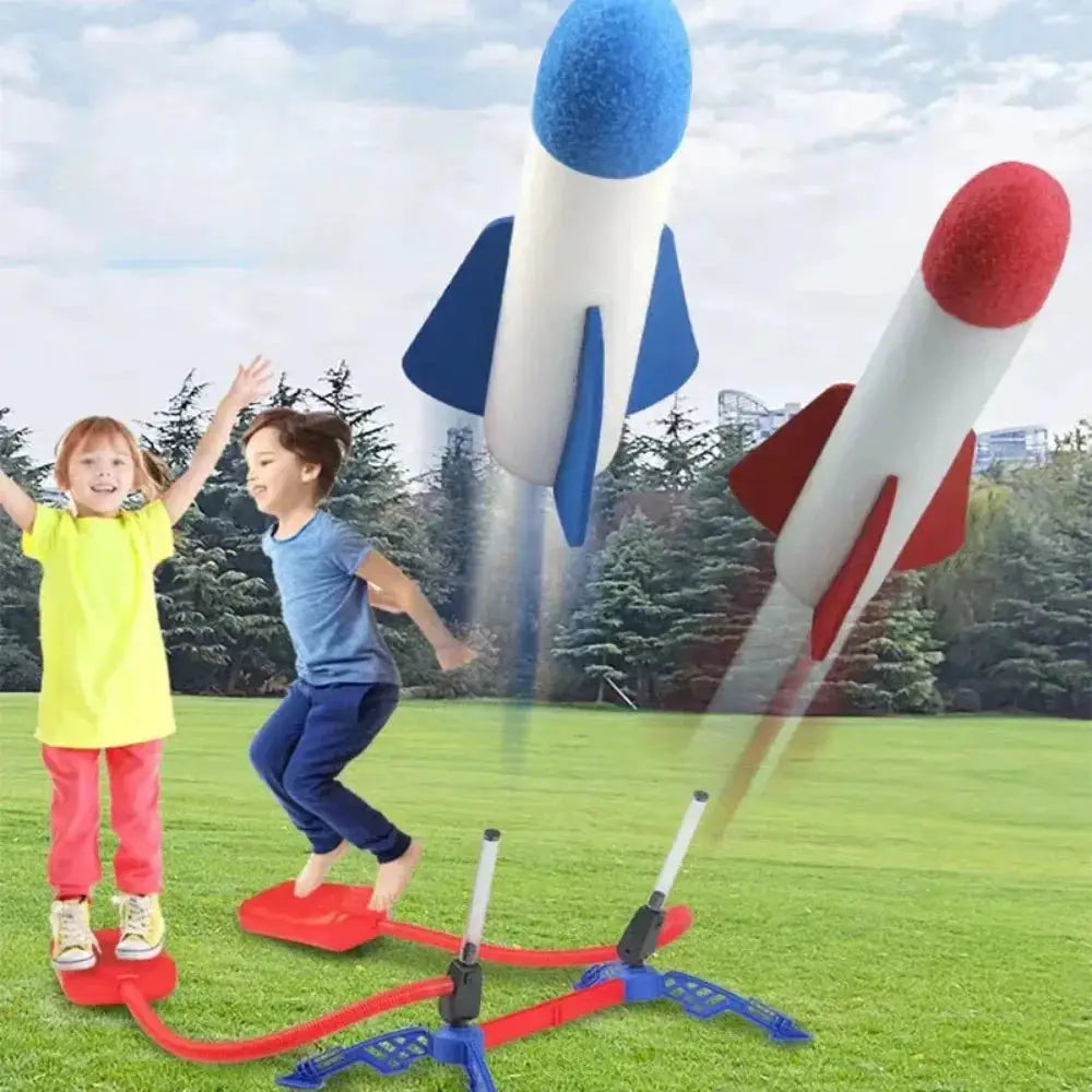 Kids Outdoor Rocket Foot Pump Launcher Toy For Air Powered Jumping Rockets And Outdoor Play