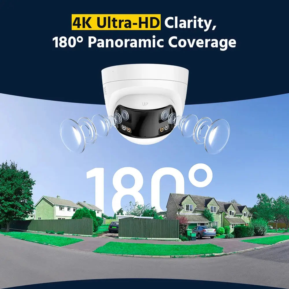 ANNKE 4K 8MP POE surveillance camera, dual-lens outdoor CCTV with white housing